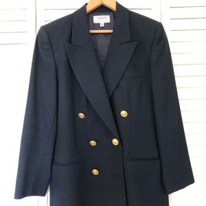 Navy Blue Wool Blazer
